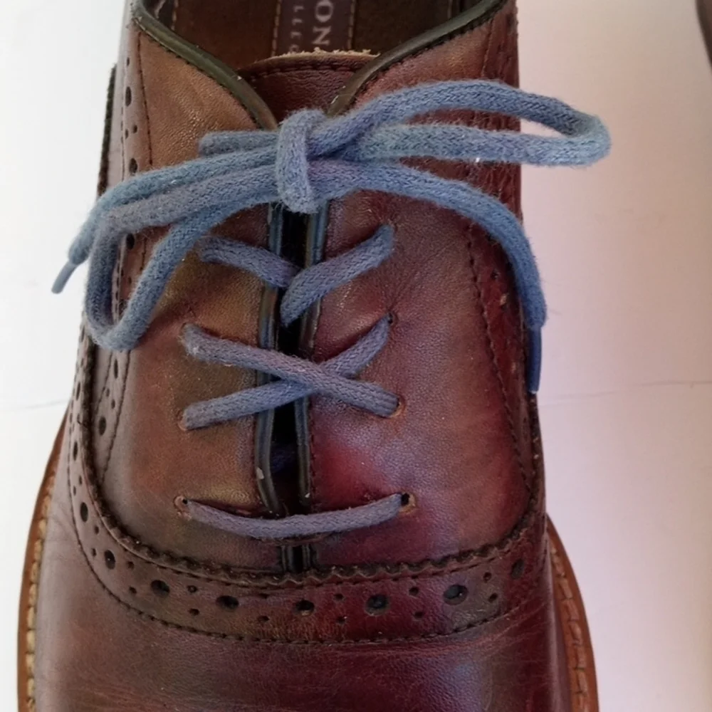 Aston Grey Men's leather Oxfords, 9.5,  Burgundy Brown, Pre-owned